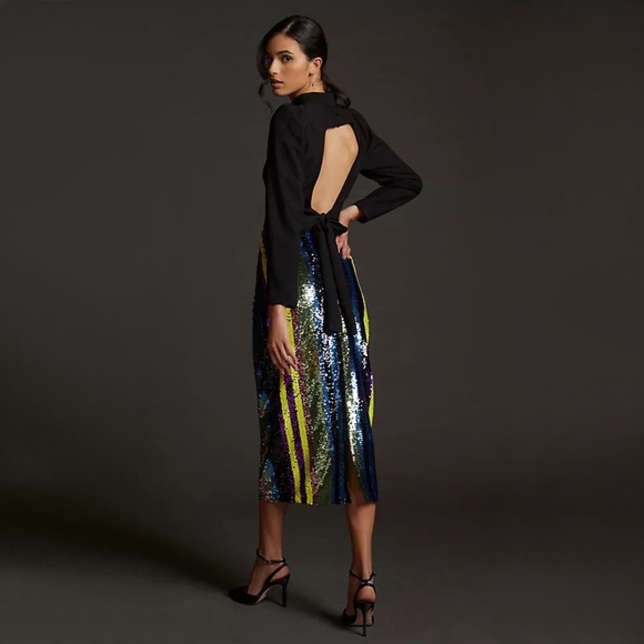 Rdalamal Dresses & Skirts - Rdalamal | Striped Sequined Midi Skirt | NWT